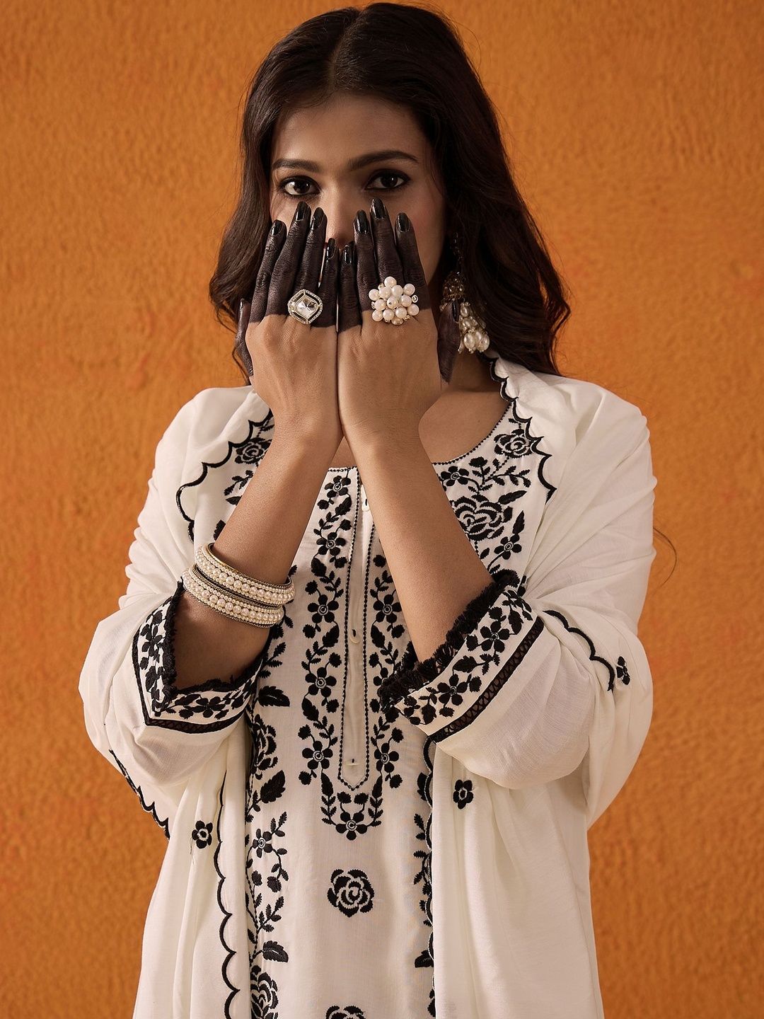 Women Ethnic Motifs Embroidered Kurta with Trousers & Dupatta