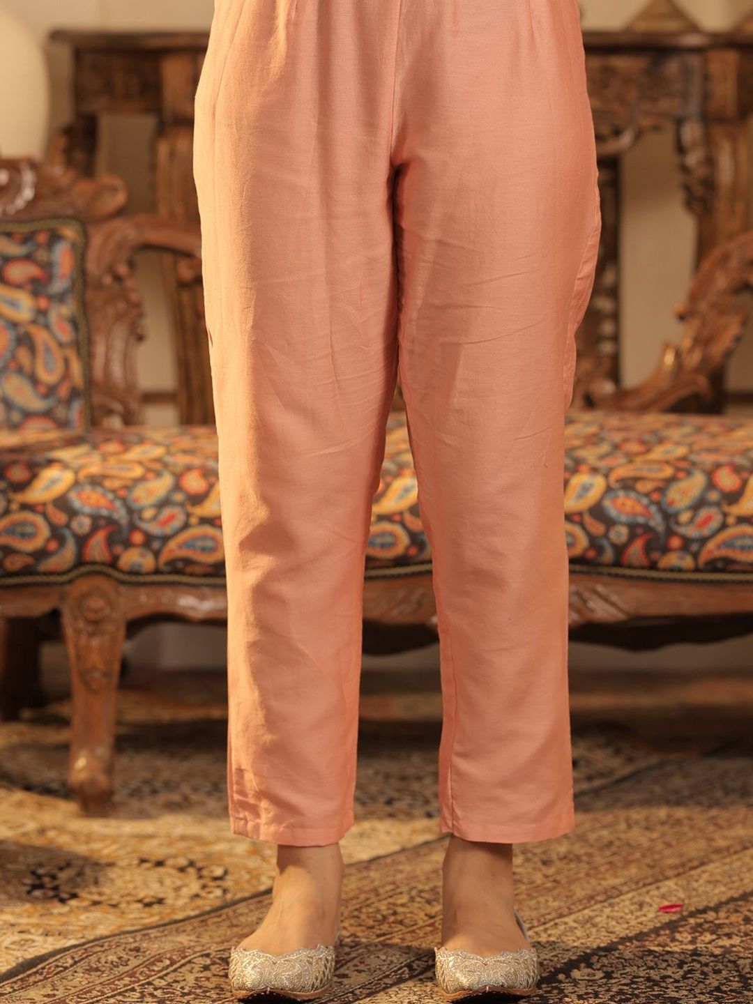 Floral Embroidered Thread Work Kurta with Trouser & With Dupatta