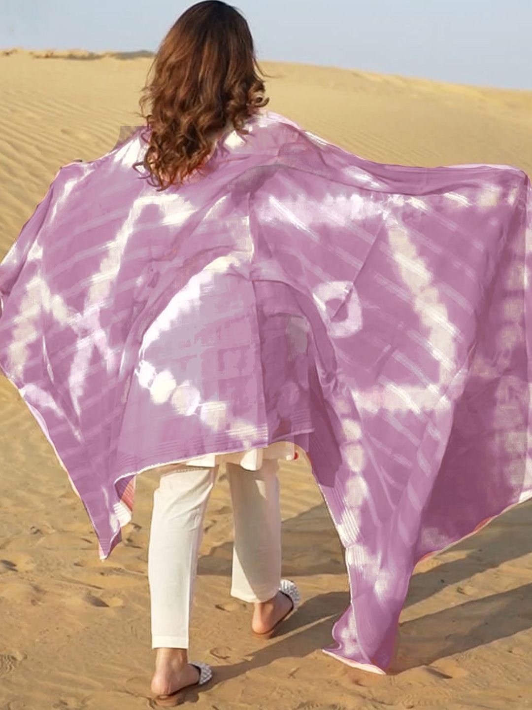 Geometric Printed Mirror Work A-Line Pure Cotton Kurta With Trousers & Dupatta