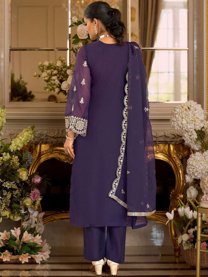 Women Ethnic Motifs Embroidered Kurta with Trousers & Dupatta