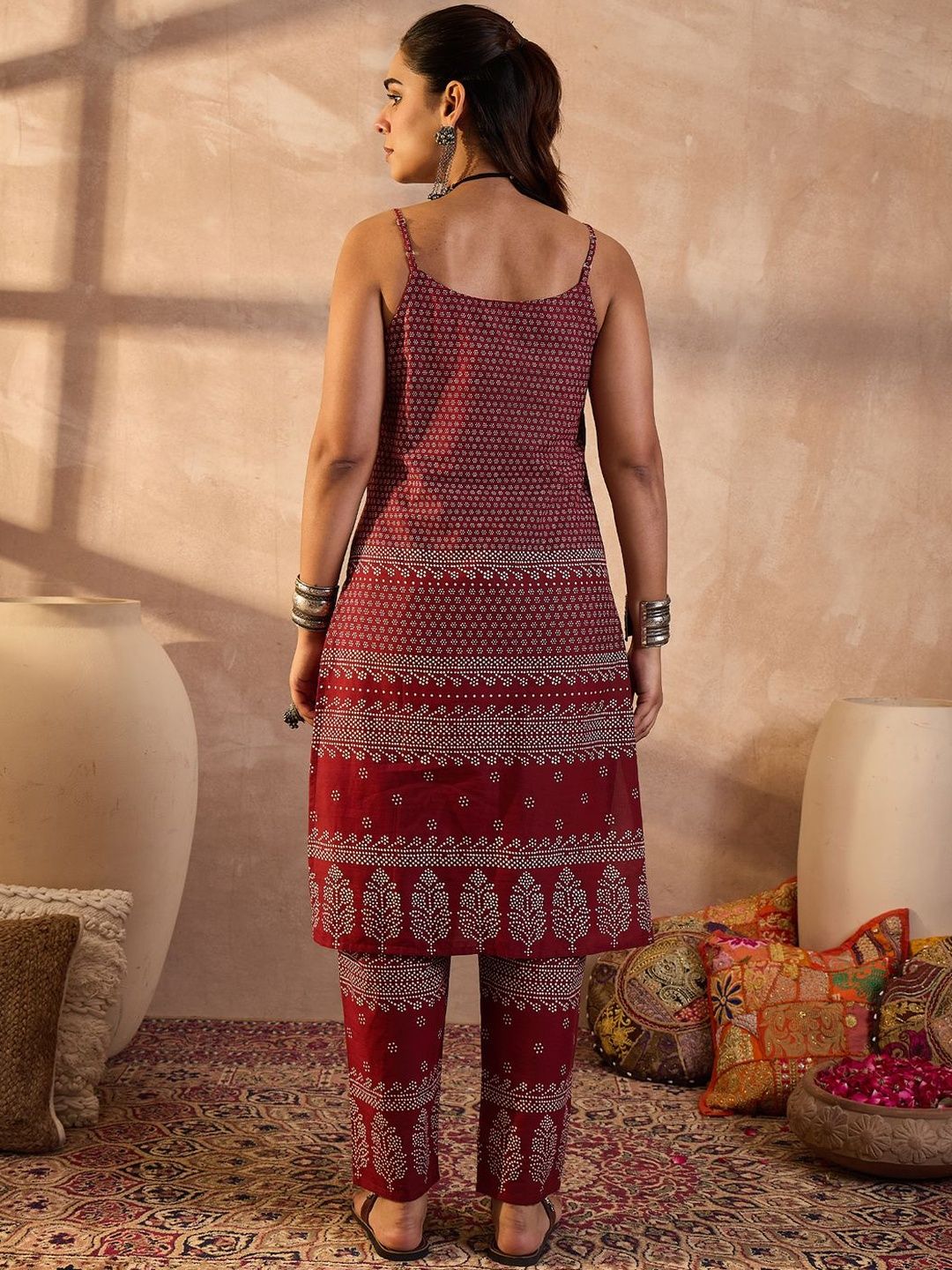 Women Ethnic Motifs Printed Regular Pure Cotton Kurta with Trousers