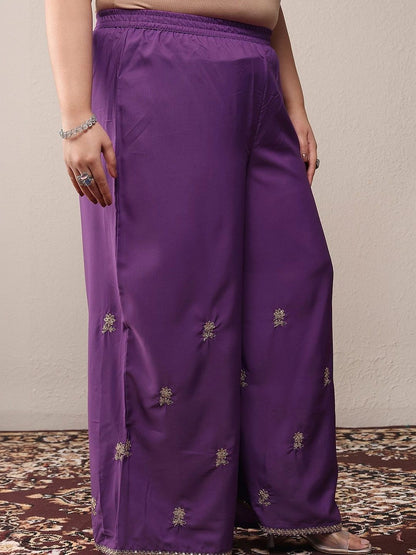 Dhiyona Women's Plus Size Ethnic Motifs Printed Kurta with Palazzos & With Dupatta
