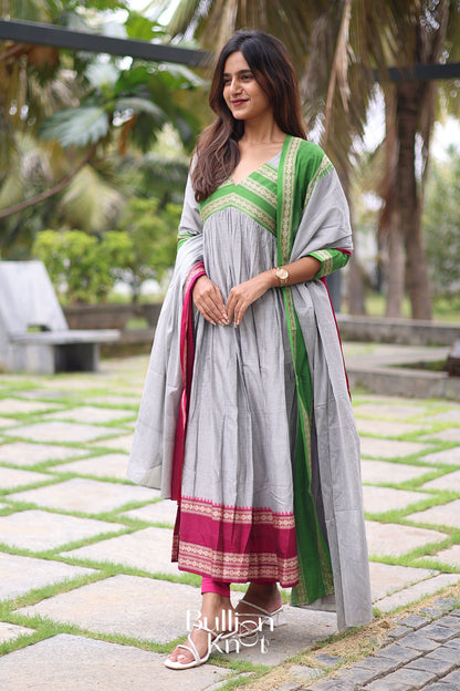 Dhiyona BN Tilakam Handloom Grey Suite Set