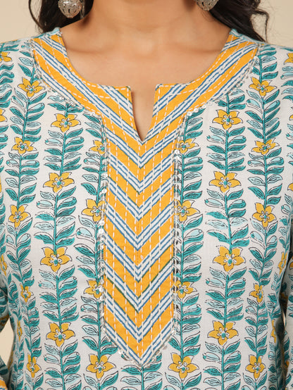 Women's Cotton White Straight Kurta