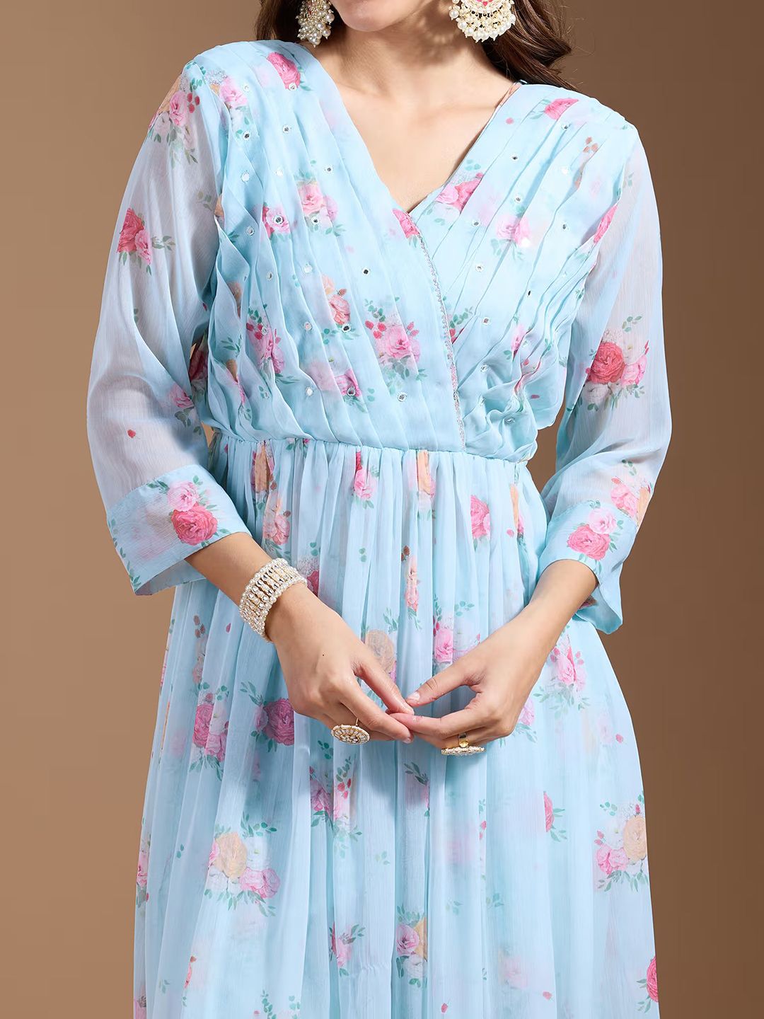 Dhiyona OD  Women Floral Printed Regular Kurta with Trousers & With Dupatta