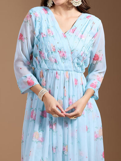 Dhiyona OD  Women Floral Printed Regular Kurta with Trousers & With Dupatta