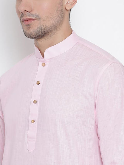 Men's Purple Cotton Linen Straight Kurta Pyjama Set
