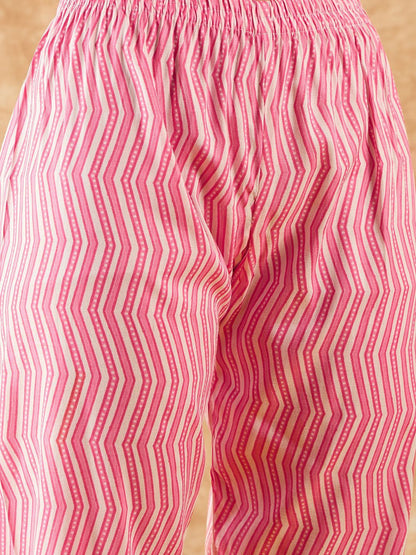 Ethnic Motifs Printed Straight Thread Work Kurta with Trousers