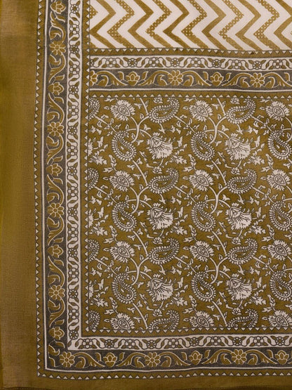 Women Ethnic Motifs Printed Regular Pure Cotton Kurta with Trousers & With Dupatta