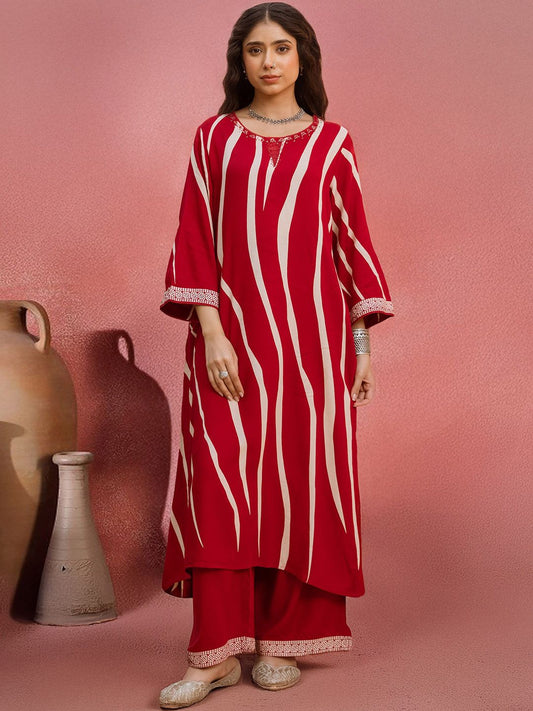 Dhiyona SN Women's Striped Kurta with Palazzo