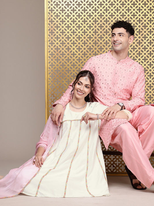 Dhiyona PD Women Jashn Empire Gotta Patti Kurta with Salwar & Dupatta