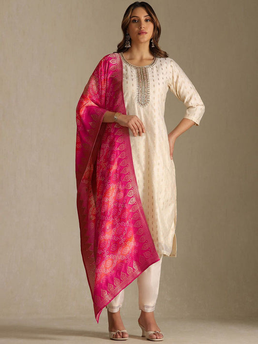 Dhiyona SO Women's Women Ethnic Motifs Kurta with Trousers & Dupatta
