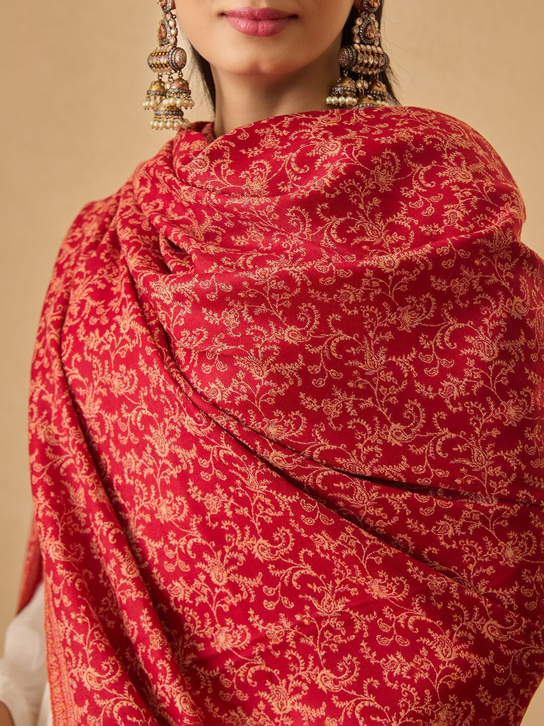 Dhiyona PA Floral Woven Design Jamawar Shawl