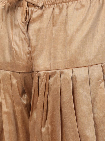 Men's Brown Silk Blend Straight Sherwani Set