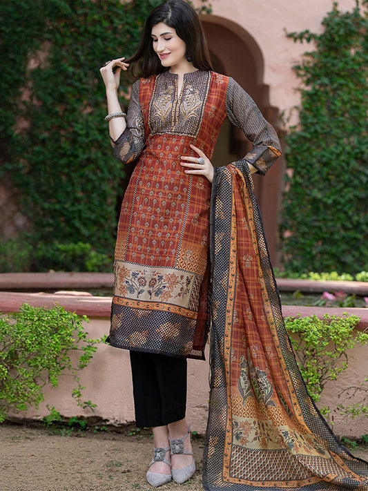 Dhiyona WP Women Ethnic Motifs Printed Regular Kurta with Trousers & Dupatta