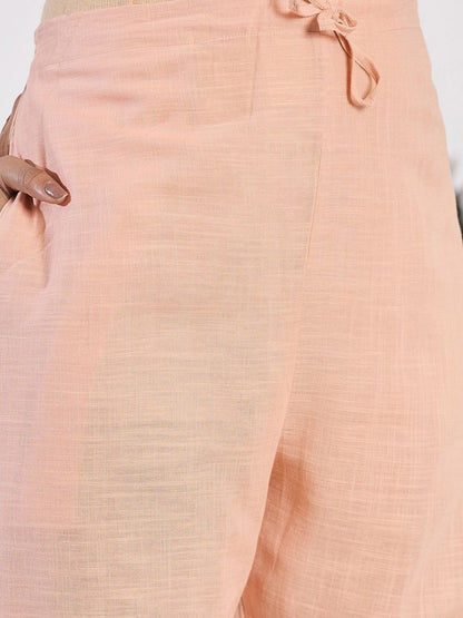 Floral Embroidered Thread Work Pure Cotton Kurta with Trouser & Dupatta