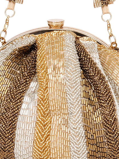 Dhiyona NR Embroidered Half Moon Clutch