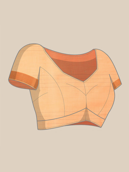Dhiyona GR Women's Jasmin Orange Cotton Silk Saree