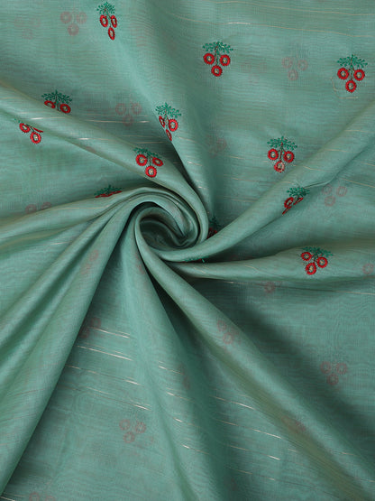 Dhiyona GR Women's Jasmin Turquoise Cotton Silk Saree