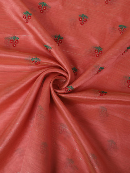 Dhiyona GR Women's Jasmin Red Cotton Silk Saree