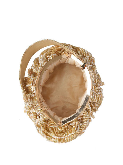 Dhiyona NR Embroidered Half Moon Clutch