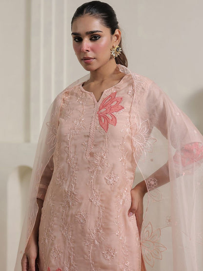 Women Floral Embroidered Regular Thread Work Kurta with Trousers & With Dupatta