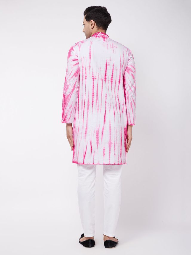 Men's Pink Pure Cotton Straight Kurta Pyjama Set