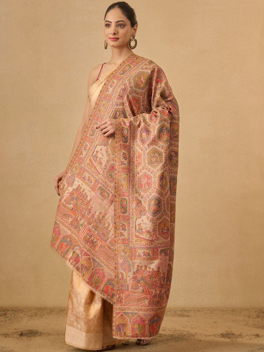 Dhiyona PA Floral Woven Design Darbari Kaani Woolen Shawl