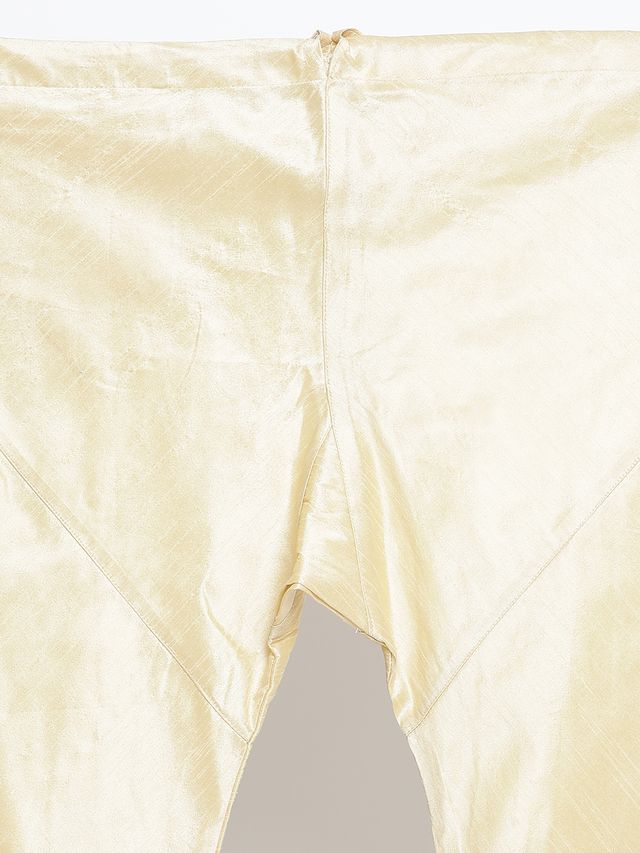 Men's Gold Silk Blend Straight Kurta Pyjama Set