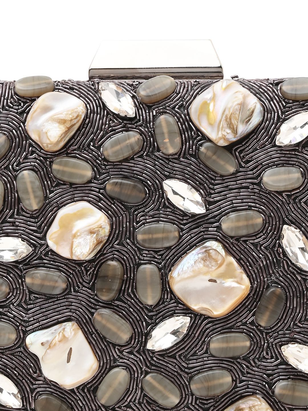 Dhiyona NR Mother Of Pearl Embroidered Box Clutch