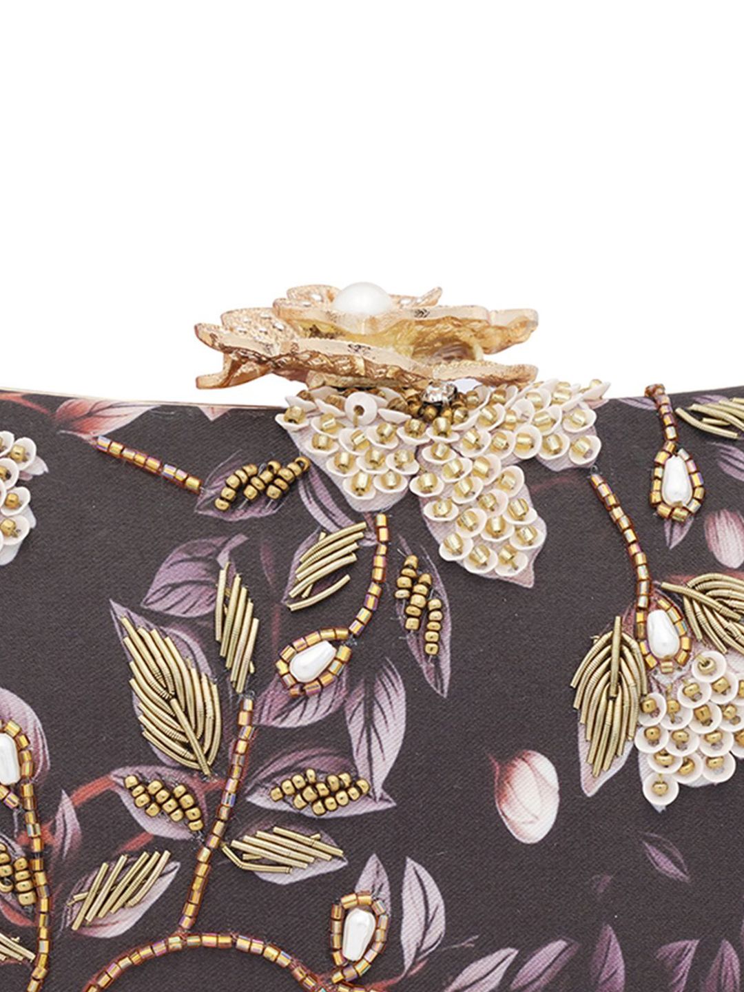 Dhiyona NR Floral Embroidered Box Clutch