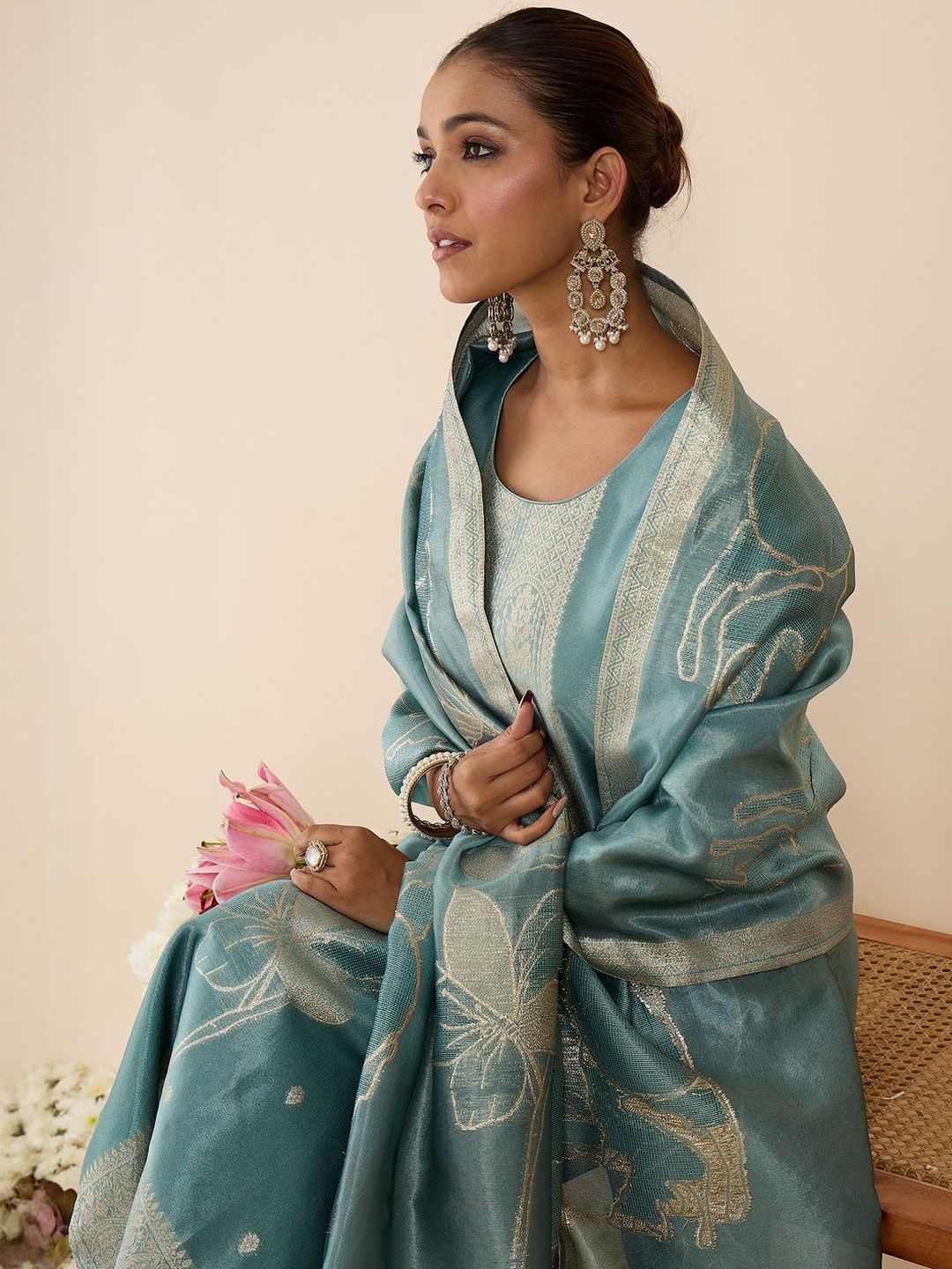 Women Regular Kurta with Trousers & With Dupatta