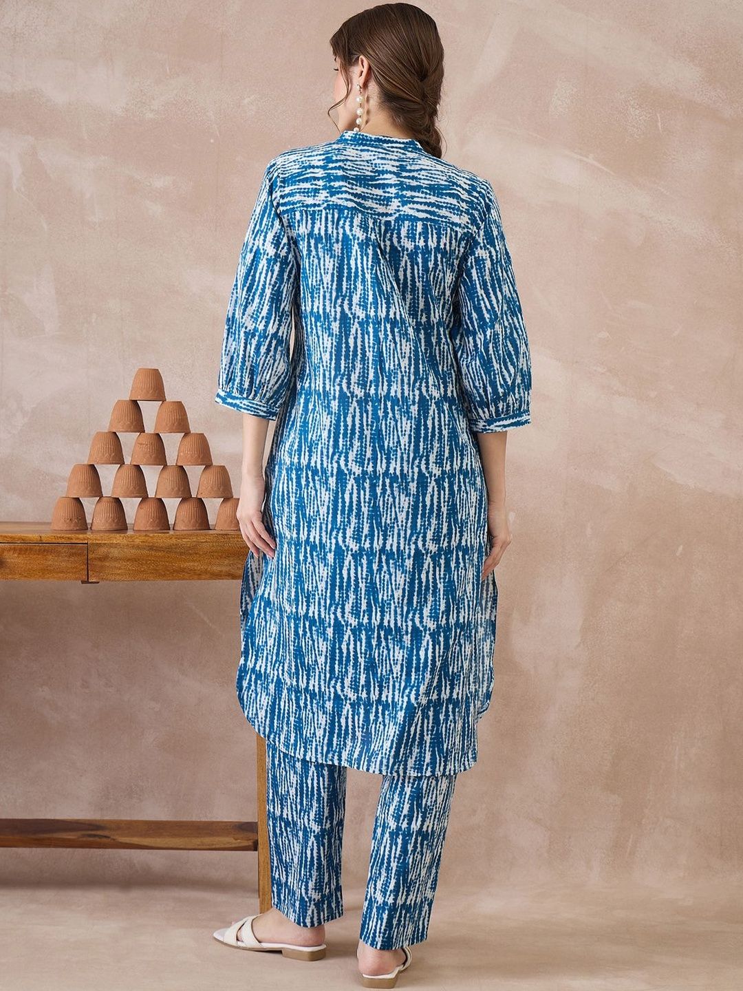 Women Printed Regular Pure Cotton Kurta with Trousers