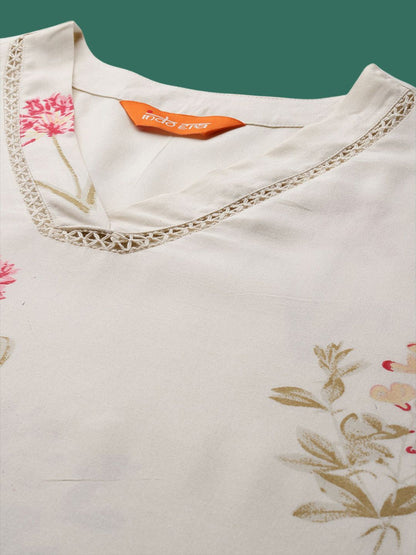 Dhiyona IE Printed A-Line Tunic With Trousers Co-Ords