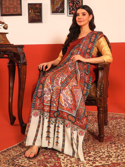 Dhiyona PA Paisley Embroidered Woolen Shawl