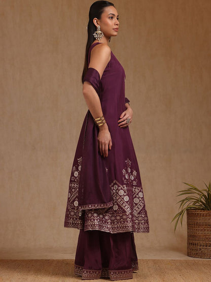 Dhiyona SO Women's Women Ethnic Motifs Regular Beads and Stones Kurta with Palazzos & With Dupatta