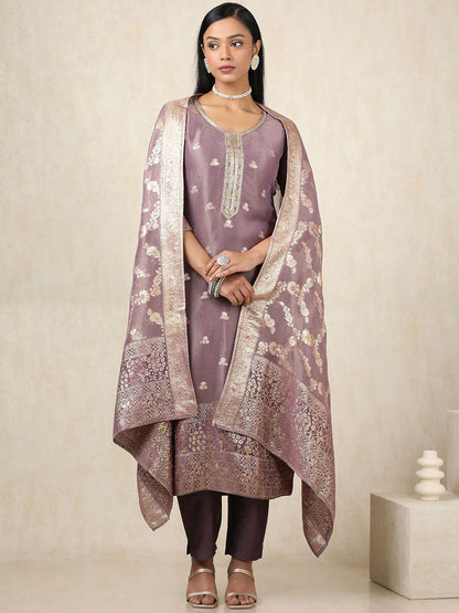 Dhiyona SO Women's Ethnic Motifs Woven Design Kurta With Trousers & Dupatta