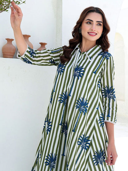 Women Printed Regular Pure Cotton Kurta with Trousers