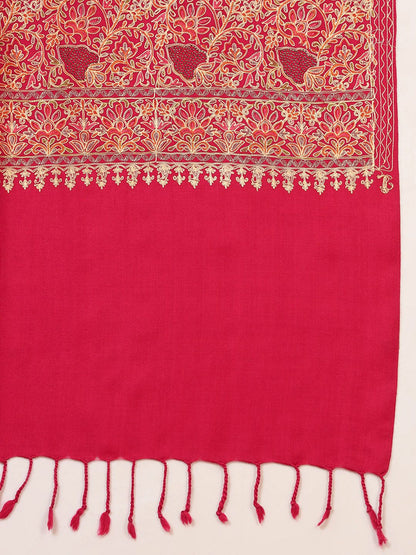 Dhiyona PA Hunar Floral Nalki Embroidered Woolen Shawl