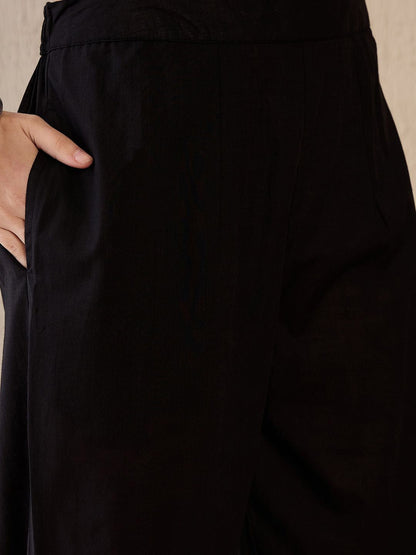 Dhiyona IE Women Floral Embroidered Regular Thread Work Pure Cotton Kurta with Trousers