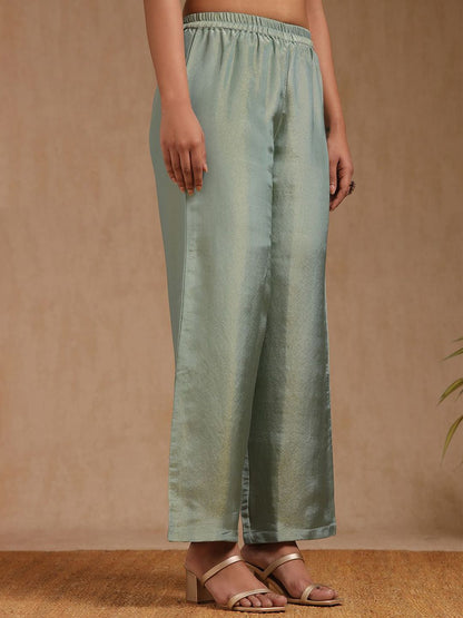 Dhiyona SO Women's Floral Embroidered Regular Sequinned Straight Kurta with Palazzos & Dupatta