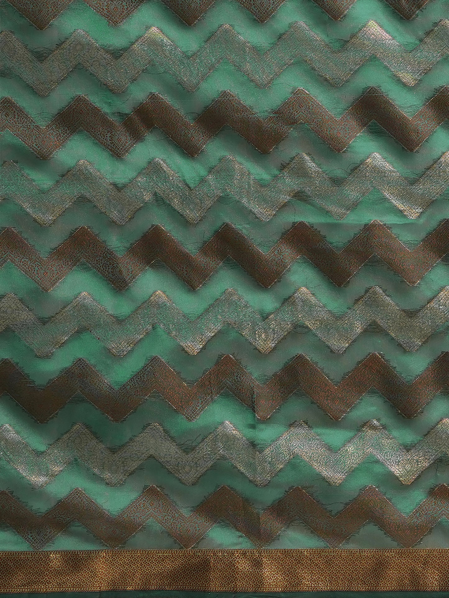 Women's Silk Blend Teal green Woven Design Designer Saree With Blouse Piece