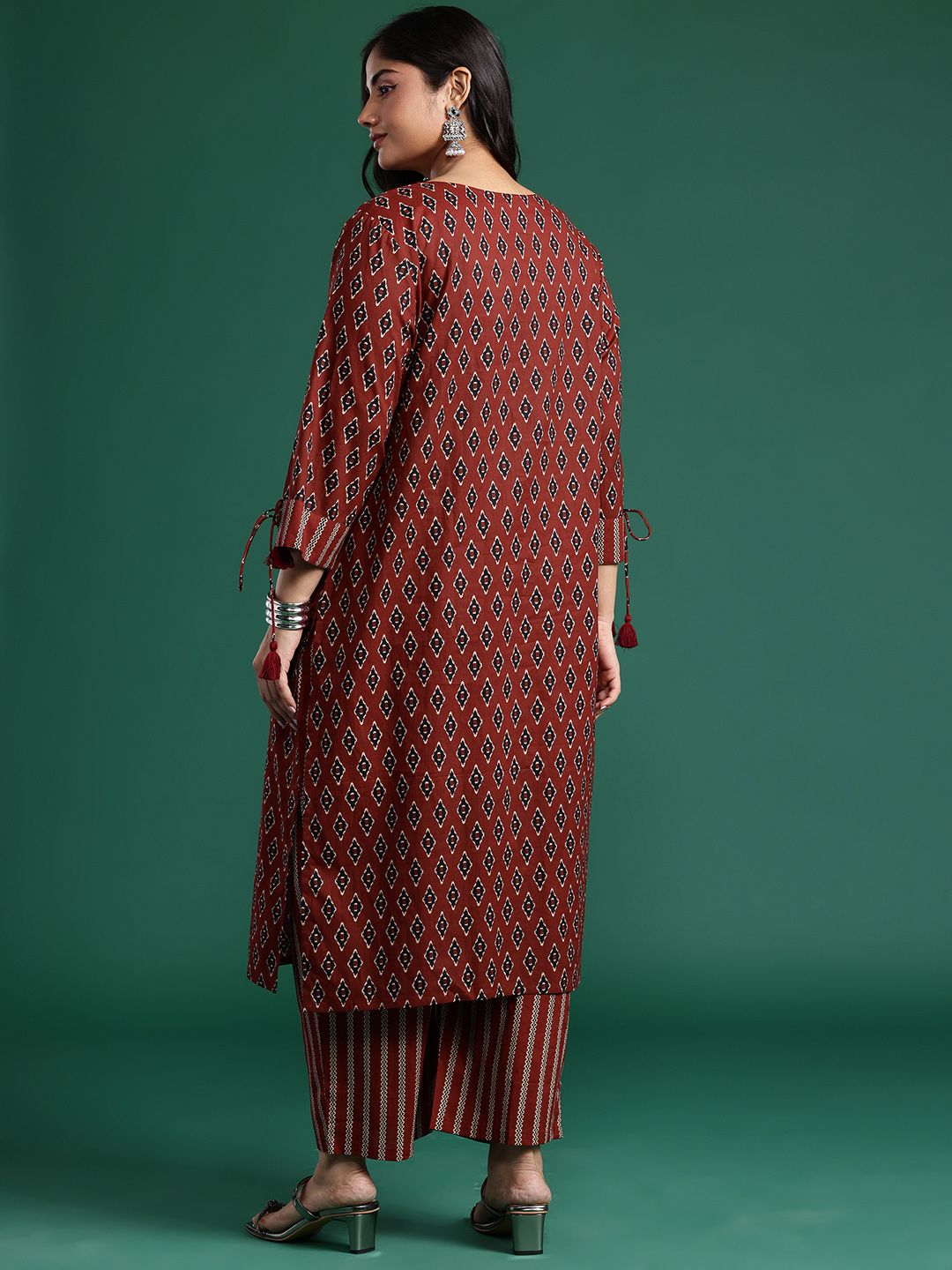 Ethnic Motifs Print Pure Cotton Kurta with Trousers