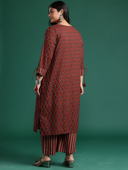 Ethnic Motifs Print Pure Cotton Kurta with Trousers
