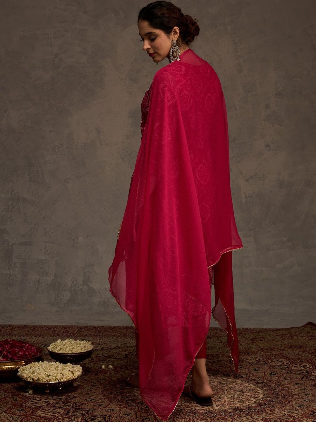 Women Ethnic Motifs Embroidered Kurta with Trousers & Dupatta