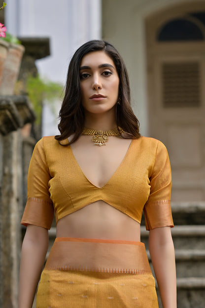 Yellow Yellow Soft Tussar Silk Saree