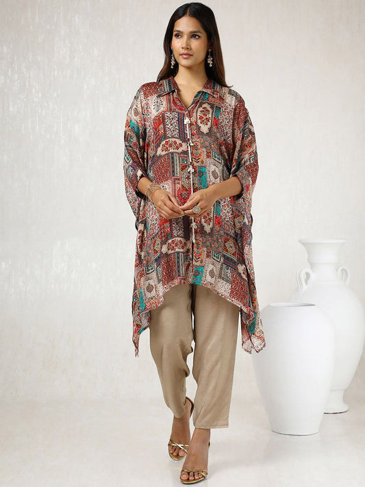 Dhiyona SO Women's Women Ethnic Motifs Printed Regular Beads and Stones Kurta with Trousers
