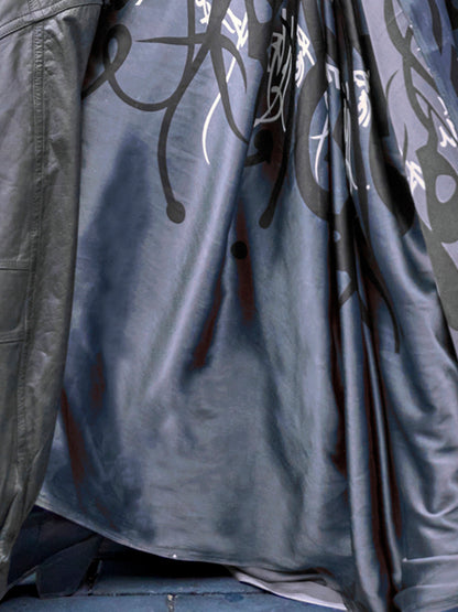 Women's Satin Grey Printed Designer Saree With Blouse Piece