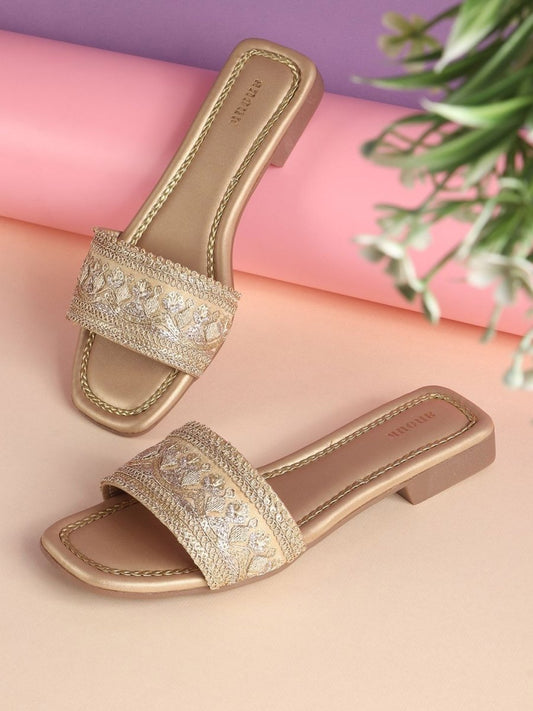 Dhiyona AK Women Woven Design Open Toe Flats