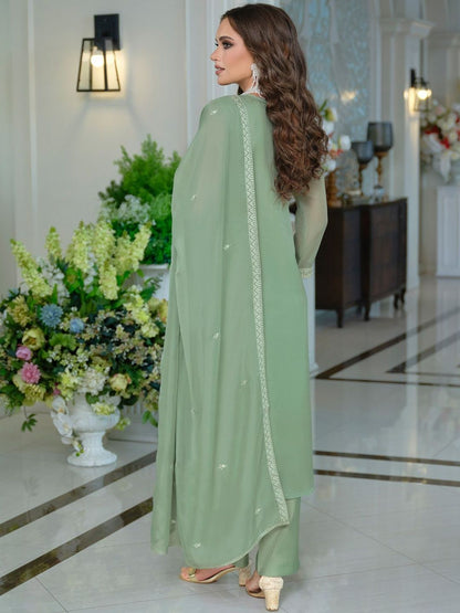 Women Floral Embroidered Kurta with Trousers & Dupatta